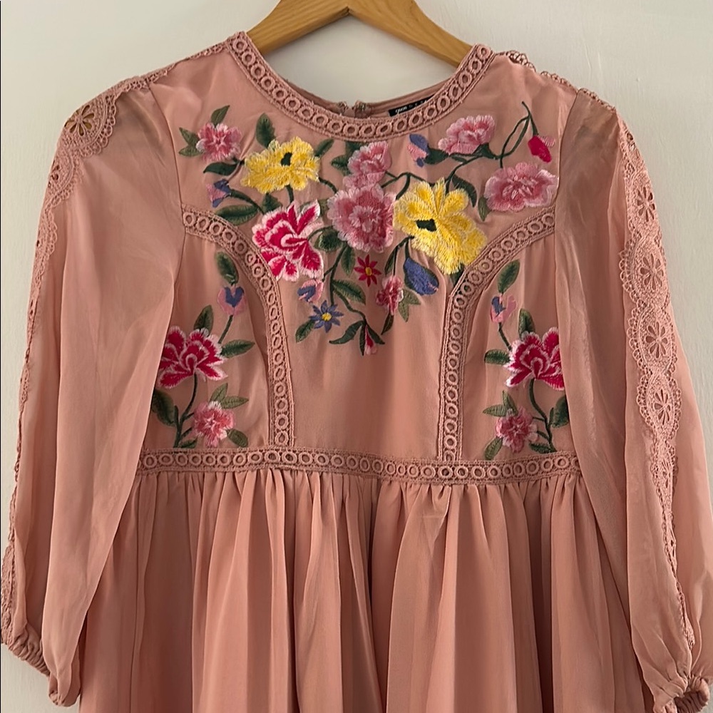 Petite Embroidered Maternity Dress